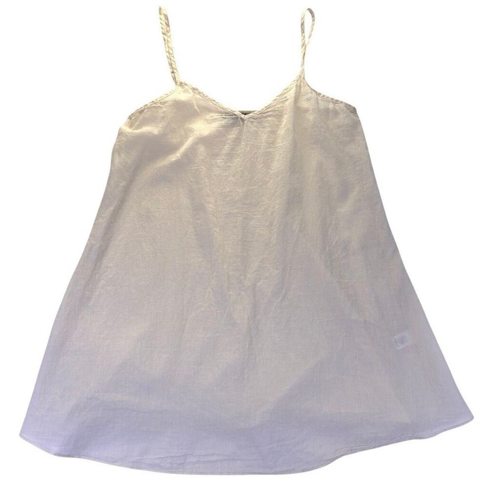 1.STATE Womens Cream Cotton Gauze Mini Dress Sheer Swim Cover Up M Coastal Boho